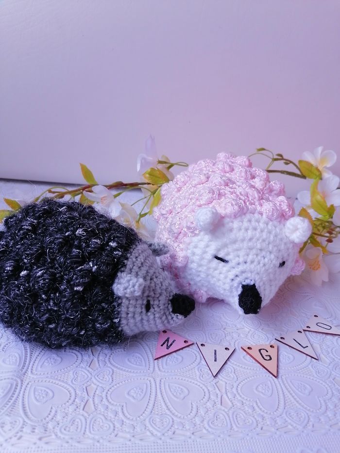 Peluche tricoté hérisson - photo numéro 2