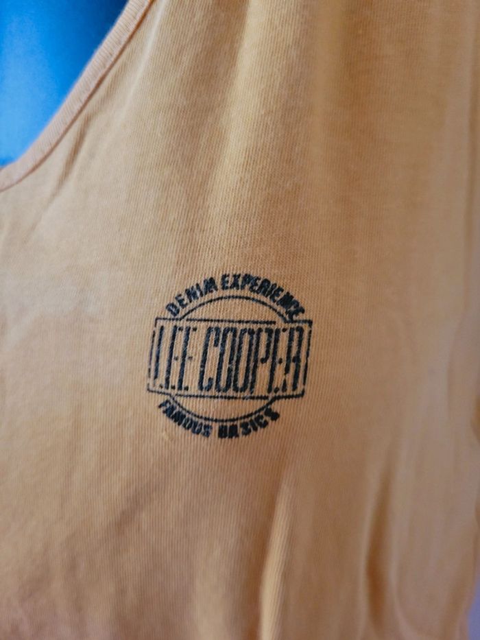 Tee shirt haut top débardeur jaune Lee Cooper émotion en 100% coton taille L 40 - photo numéro 4