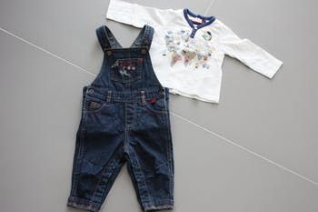 Ensemble salopette t-shirt 9 mois