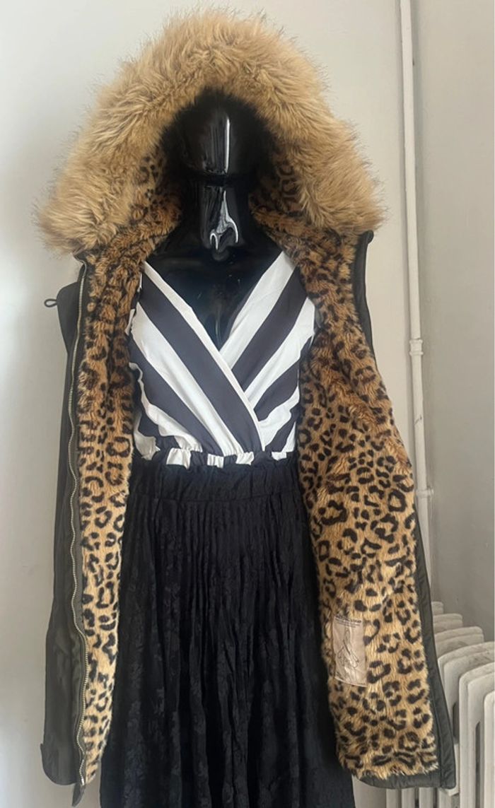 Manteau Zara Kaki Fourrure Taille M - photo numéro 2
