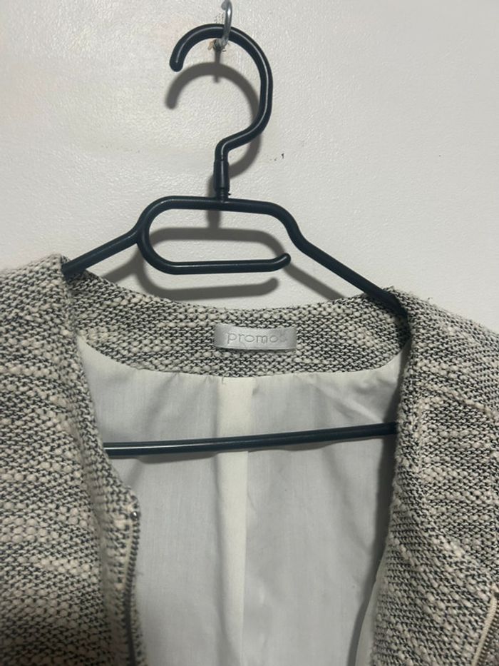 Jolie veste tissée • gris • effet tweed • Promod • Taille 38 • coton - photo numéro 3