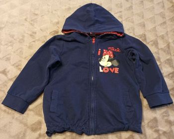 Petite veste/gilet zippée bleu imprimé Minnie LOVE