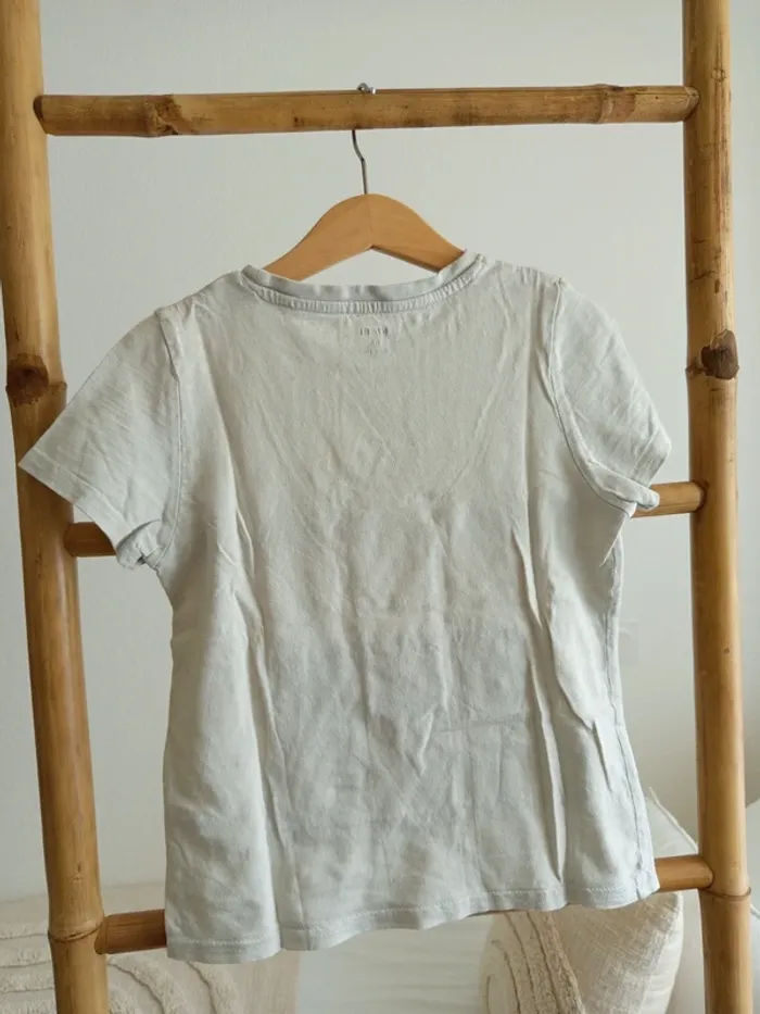 T-shirt beige crème avec poche 8 ans - photo numéro 3