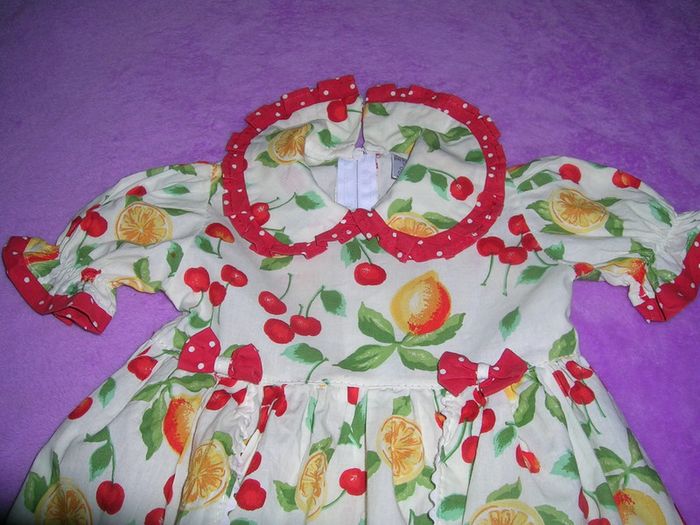 robe imprimée cerises et agrumes bas portefeuille 6 mois - photo numéro 2