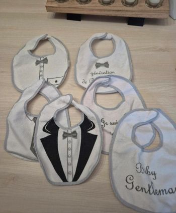 Lot de 5 bavoirs garçon baby gentlemen