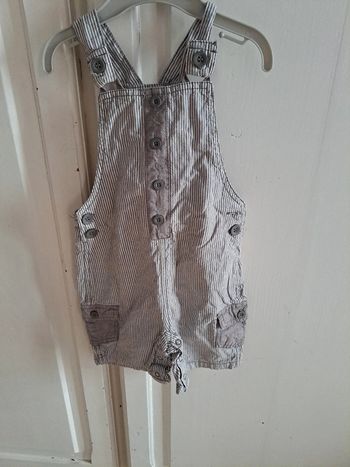 Salopette short à rayure marron 23mois