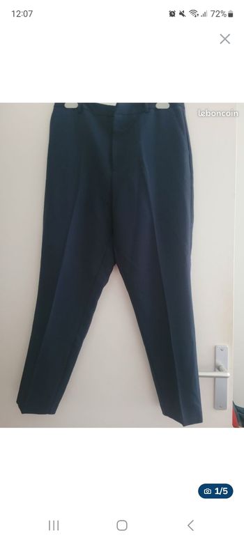 Pantalon coupe droite cigarette bleu marine-Taille XXL(44)Kiabi
