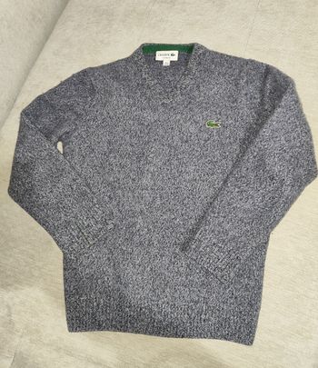 Pull Lacoste 100% Laine Gris Chiné - Taille XXS 