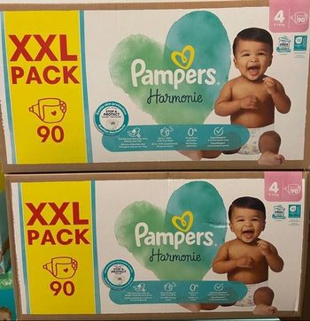 2 cartons de couches pampers harmonie taille 4
