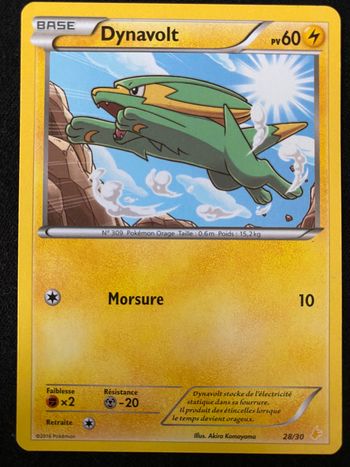 Carte Pokémon rare Dynavolt 60PV 28/30 neuve