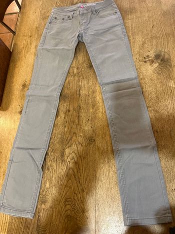 Pantalon jean taille basse 36 Jennyfer gris elastis