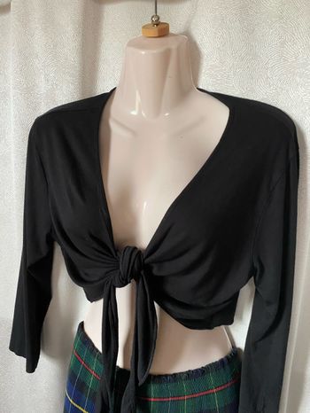 Gilet court jersey noir taille 3