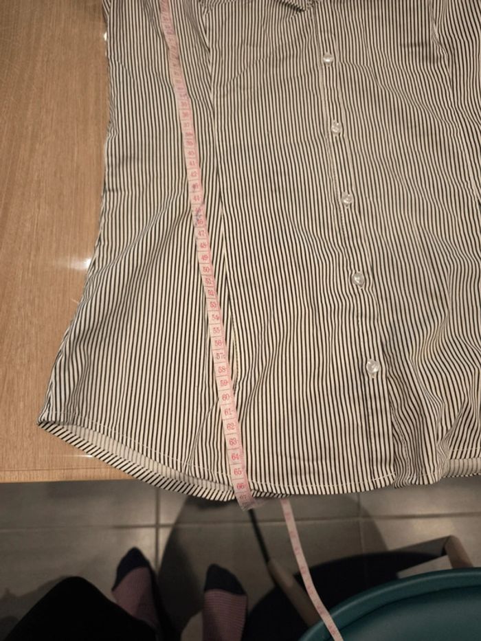 Chemise manches courtes rayée taille M KIABI noir et blanc - photo numéro 3