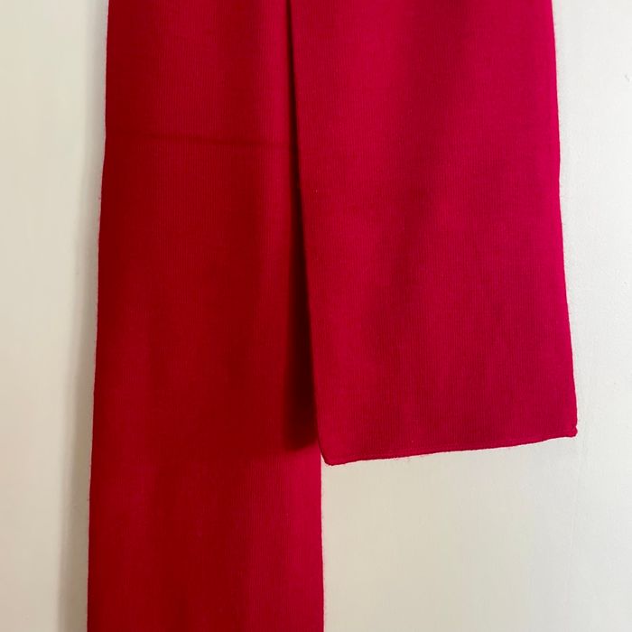 Écharpe Levi’s rouge vif unisexe en maille côtelée Logo brodé 100% acrylique Made in Italy V068 - photo numéro 4