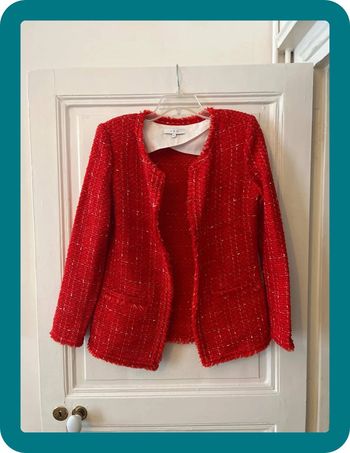 Veste longue en tweed rouge taille 36 - Iro