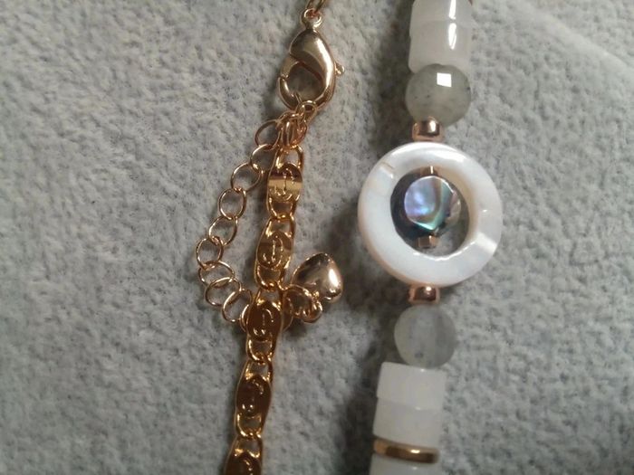 Collier jade blanche et labradorite - photo numéro 5