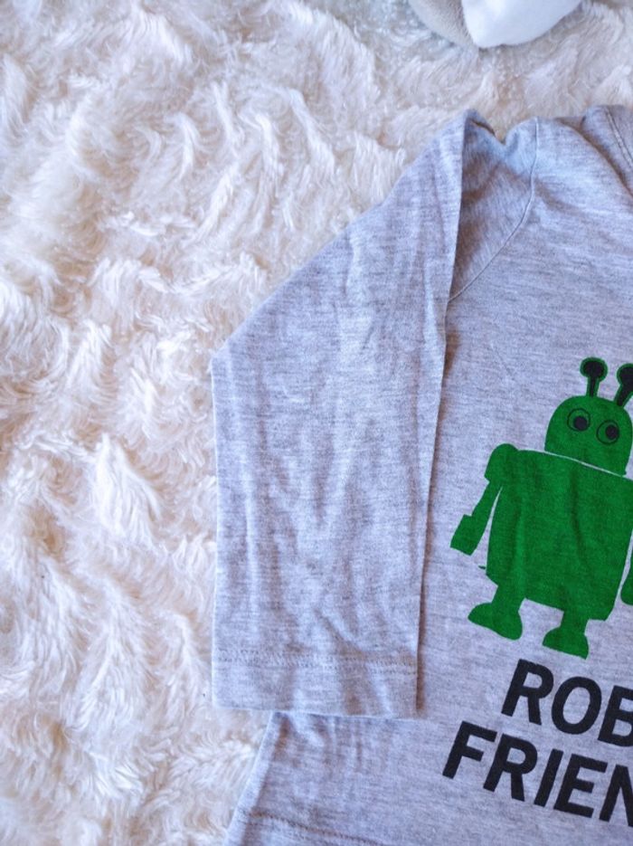 C Tee shirt chemise manches longues Garçon 9/12 mois Robot Friends H&M - photo numéro 3
