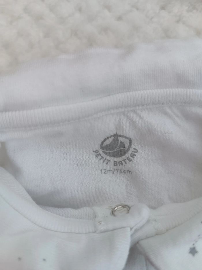 🔸Body blanc Petit Bateau 12 mois🔸 - photo numéro 2