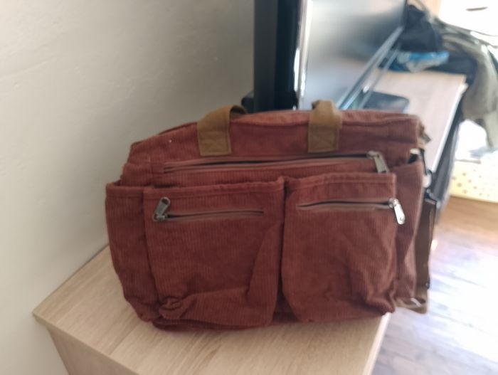 Sac à main Pomme velours marron - photo numéro 6