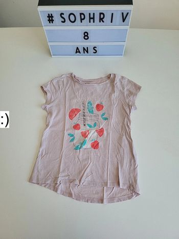 T shirt rose 8 ans