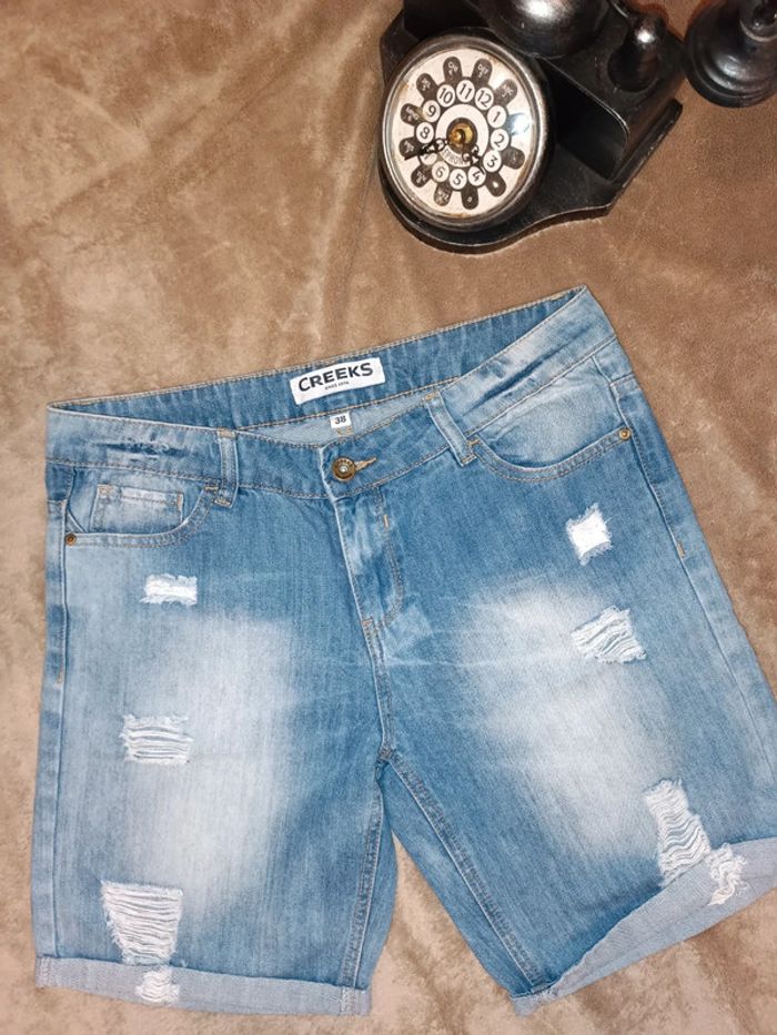 Short en jean homme destroy