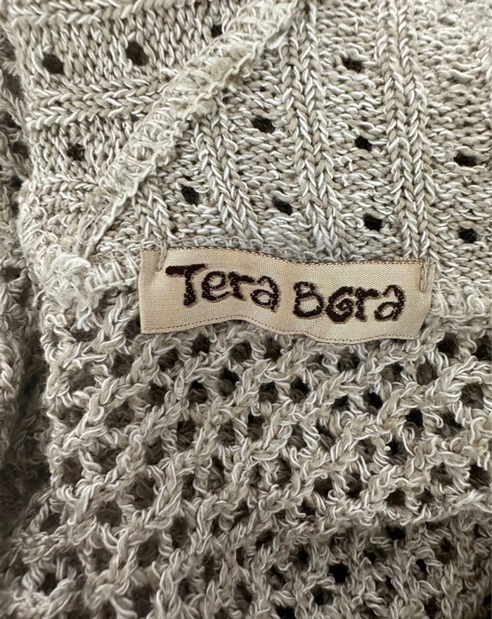 Robe pull oversize en crochet tricot beige crème Vintage T38 M - photo numéro 7