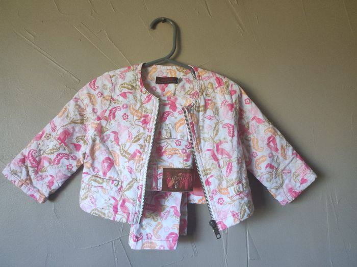 Ensemble fille Catimini floral taille 12 mois en coton - photo numéro 3