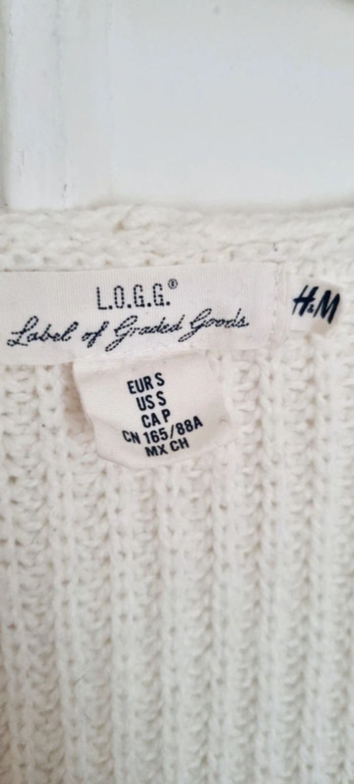 Pull blanc col v 36/38 h&m - photo numéro 6