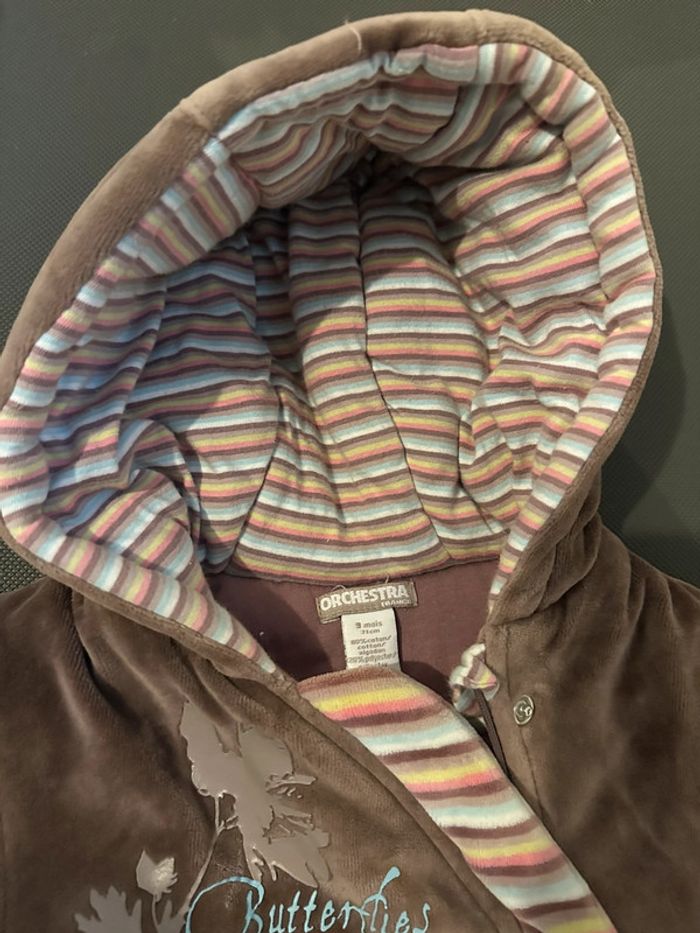 Pilot 3 en 1 marron imprimée à fleurs bébé fille 9 mois Orchestra - photo numéro 3