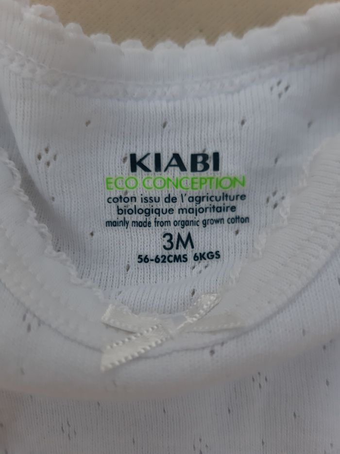 body manches longues blanc coton bio fille - Kiabi - 3 mois - photo numéro 3