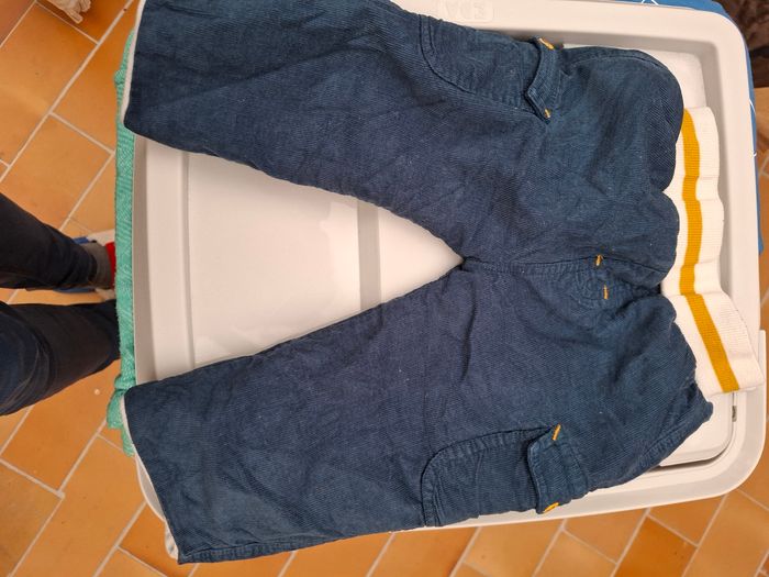 Jean bleu fonce rembourré garcon ducre d'orge 6 mois - photo numéro 2