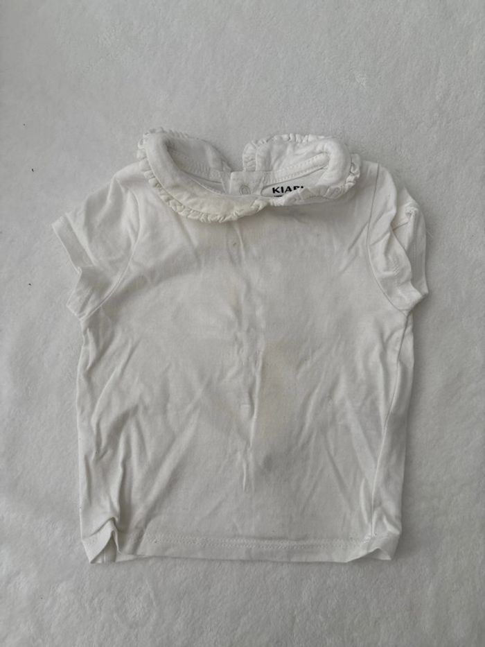 Tee shirt blanc simple col 3 mois