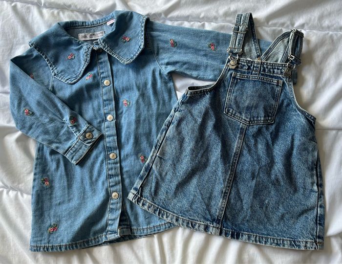 Lot 2 robes jeans Zara 18-24 mois