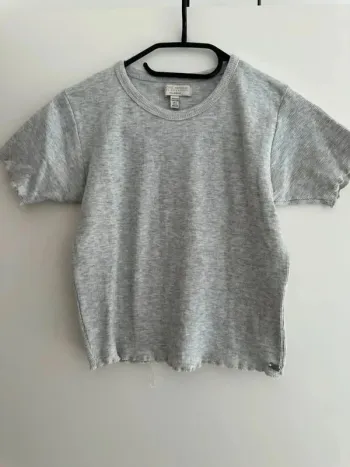 Crop top gris chiné pour femme pull and bear – Taille L