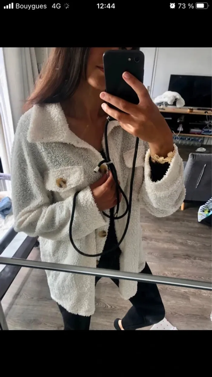 Veste chemise poches blanche large loose tendance comme neuve - photo numéro 3
