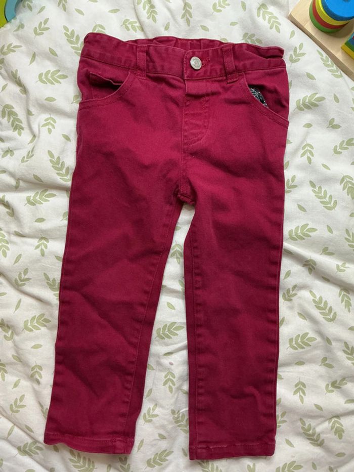 pantalon natalys couleurs prune 24 mois taille réglable - photo numéro 3