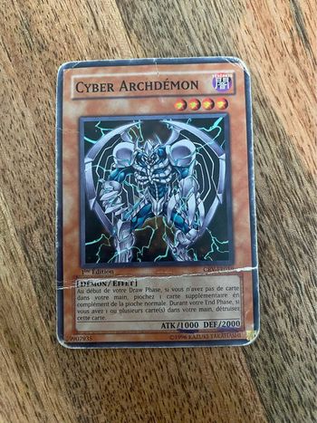 Carte Yu-Gi-Oh! Cyber Archdémon CRV-F019 1ère édition 1996