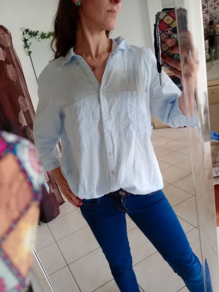 Chemise femme 44 bleu clair c81 - photo numéro 3