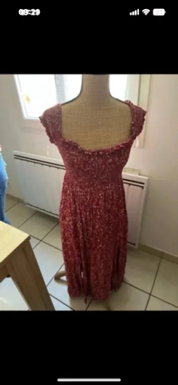 Robe longue  fleuri épaules dénudées SHEIN