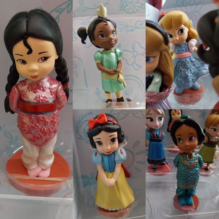 5 Figurines Animators Cendrillon Mulan Aurore Jasmine Blanche-Neige Disney Mini-Animator Disney Coffret