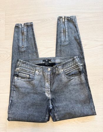 Pantalon slim similicuir gris H&M taille 36 S - neuf sans étiquette 