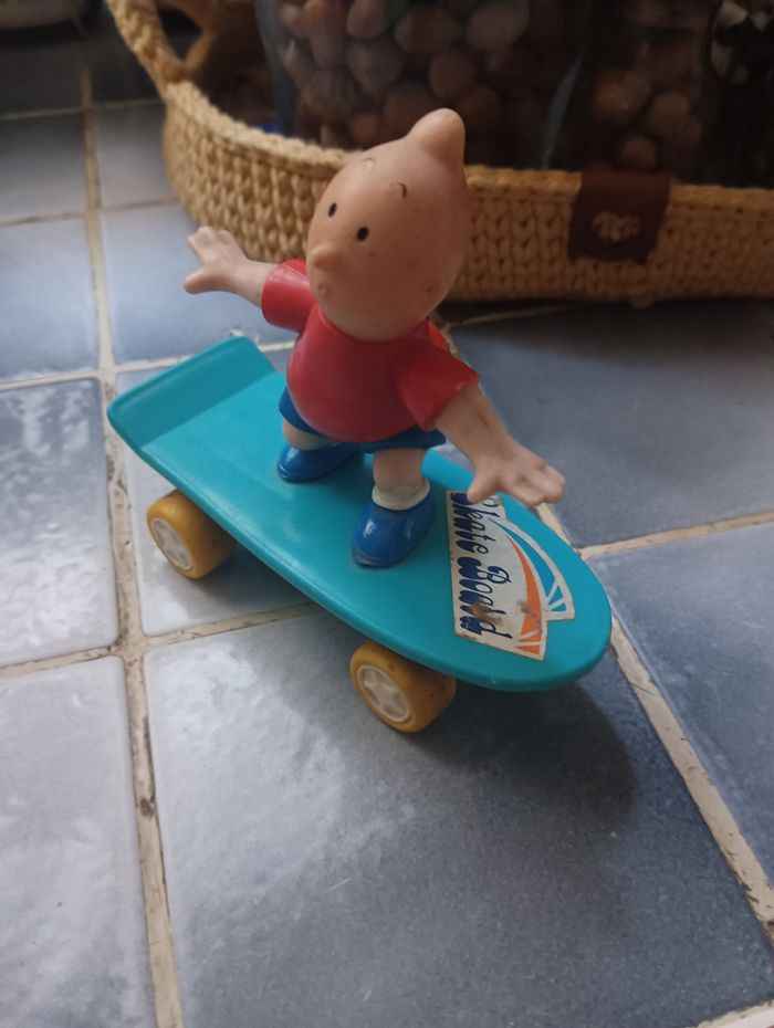Tintin sur planche a roulettes a friction.. vintage.collector - photo numéro 3