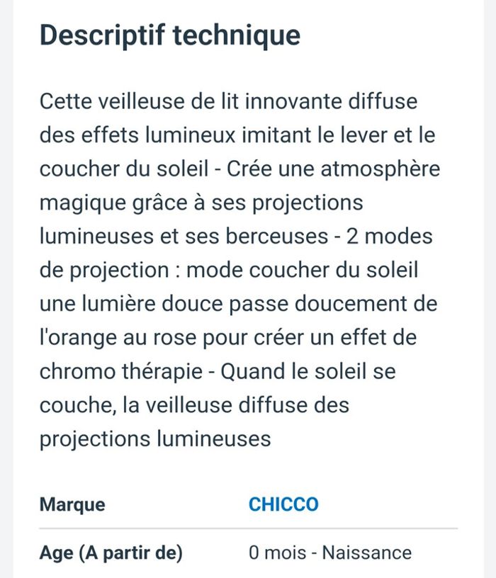 Veilleuse chicco soleil et lune - photo numéro 2
