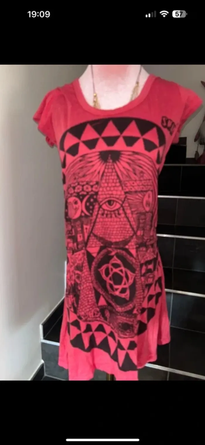 Robe artisanale originale œil au milieu t 36 - photo numéro 2