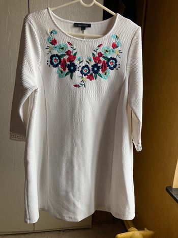 Superbe tunique chaude dentelle et broderies bohème Vintage