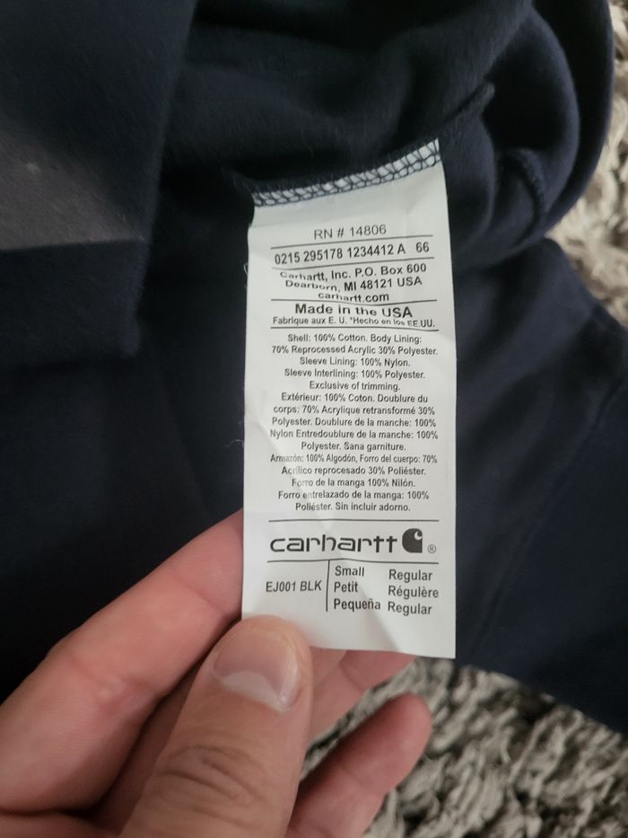 🔥 Sweat à Capuche Carhartt Rework – Bleu Marine – Taille S – NEUF 🔥 - photo numéro 7
