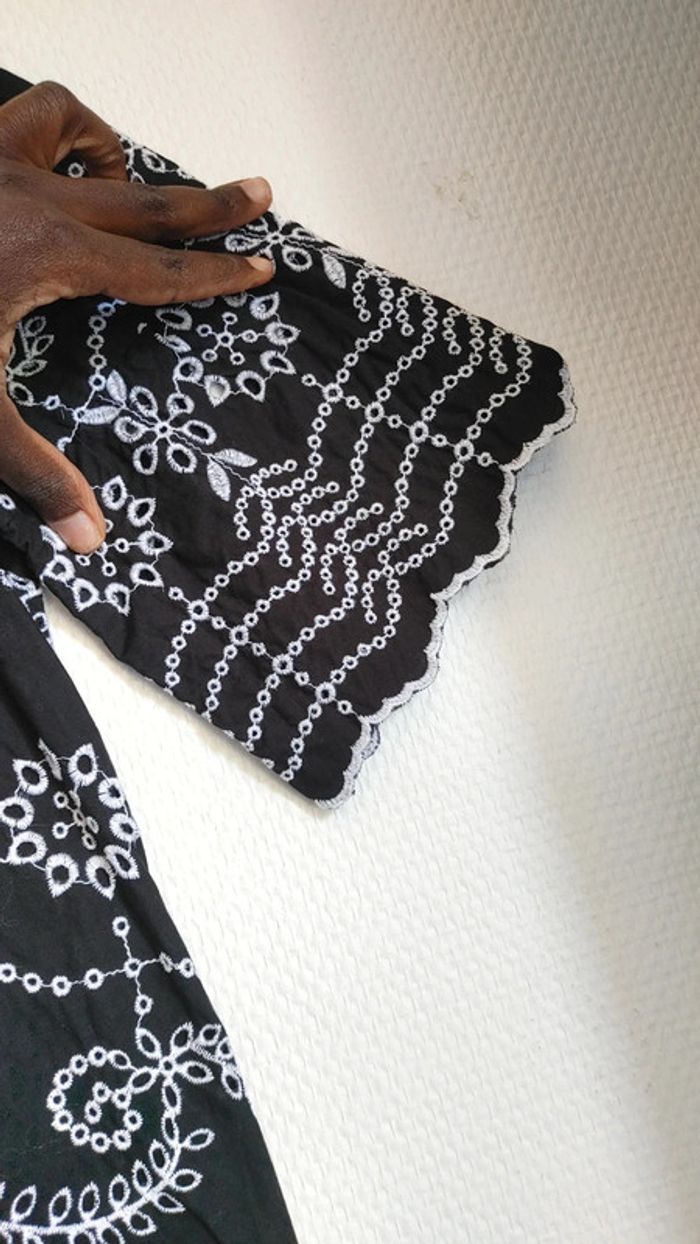 Robe en cotton noir brodé chic - photo numéro 8