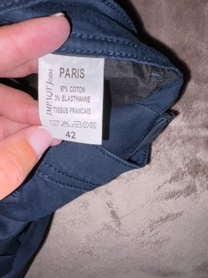 Jean bleu marine femme taille 42 Impaqt Jeans en très bon état. - photo numéro 4