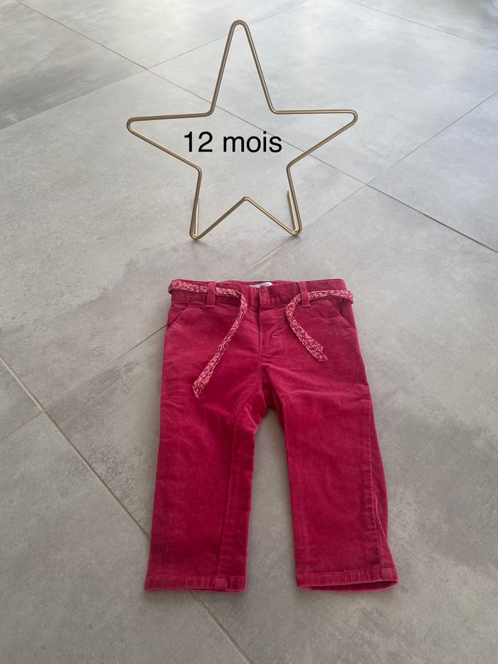 Velours 12 mois rose avec ceinture assortie obaibi