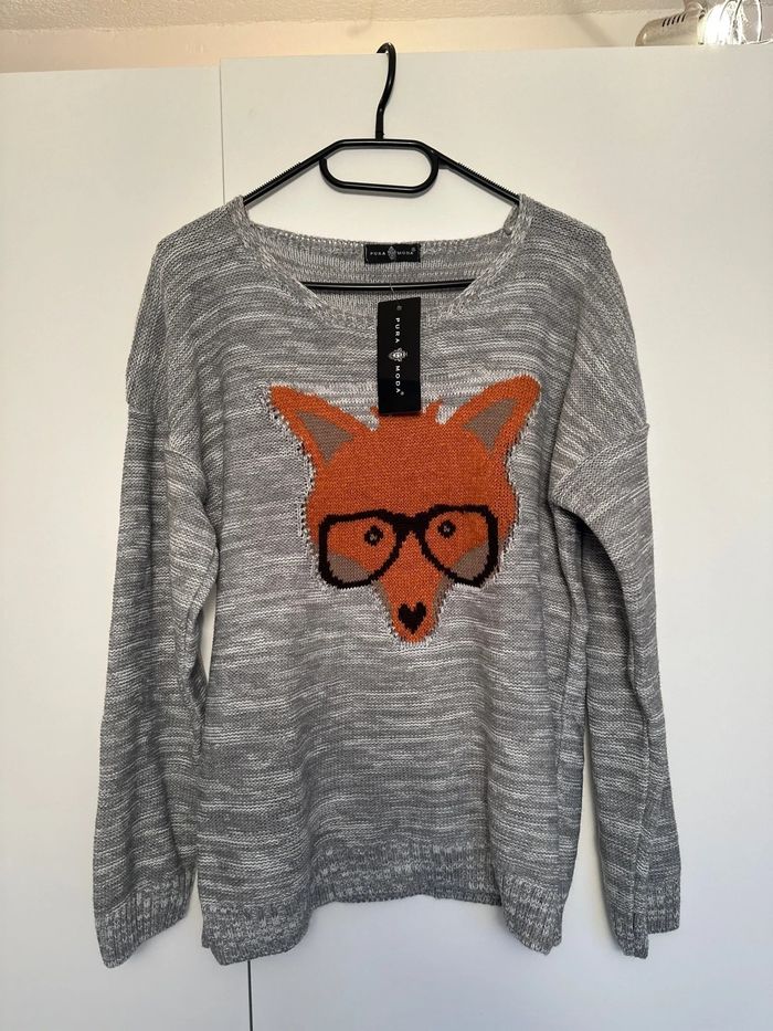 Strickpullover mit Fuchs